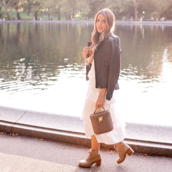 $399 Frye Sabrina 6G Lace Up Tan Leather Lace up Combat Chunky Heel Ankle Bootie - Picture 5 of 15